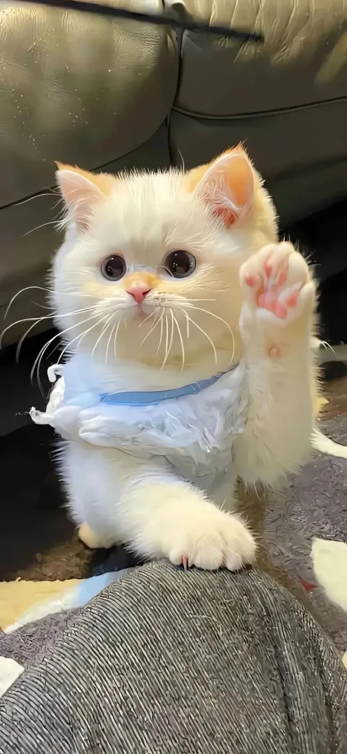 可爱小猫手机壁纸｜治愈居家背景图片 - 奶白猫咪「哲风壁纸」