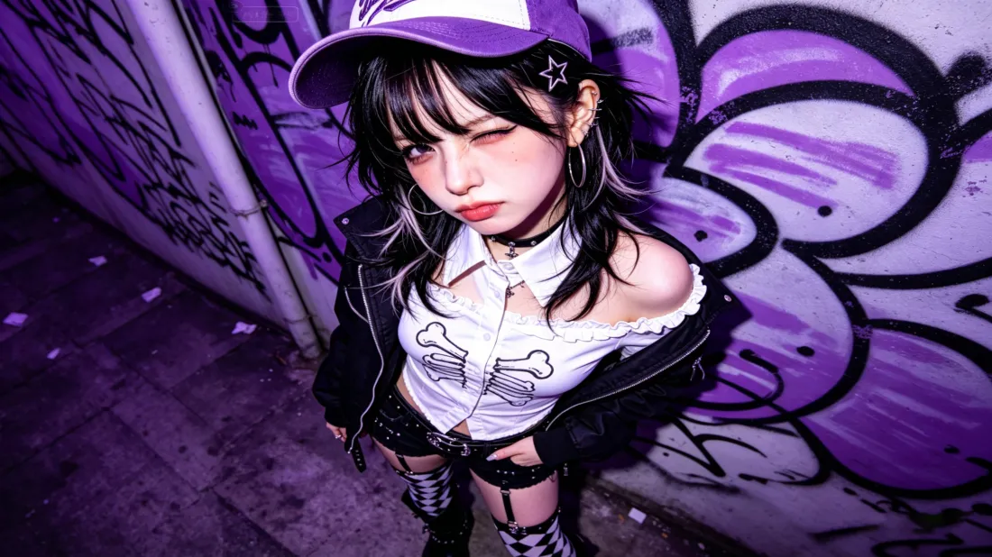 3k地雷系哥特壁纸｜紫色涂鸦背景图片 - 亚文化少女「哲风壁纸」