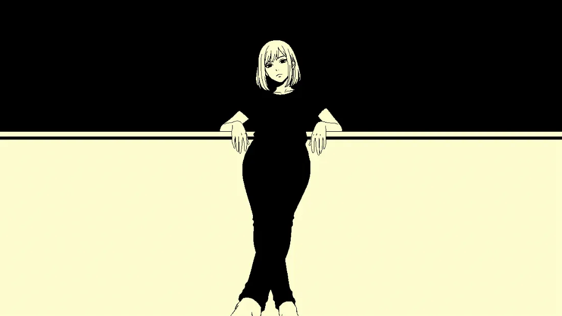 4k像素风短发女孩壁纸｜简约背景图片 - 黑白插画「哲风壁纸」