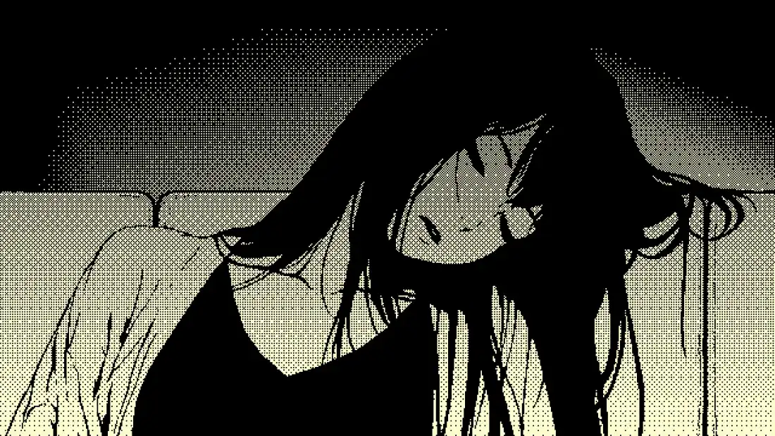 3k像素风格壁纸｜暗黑背景图片 - 长发少女剪影「哲风壁纸」