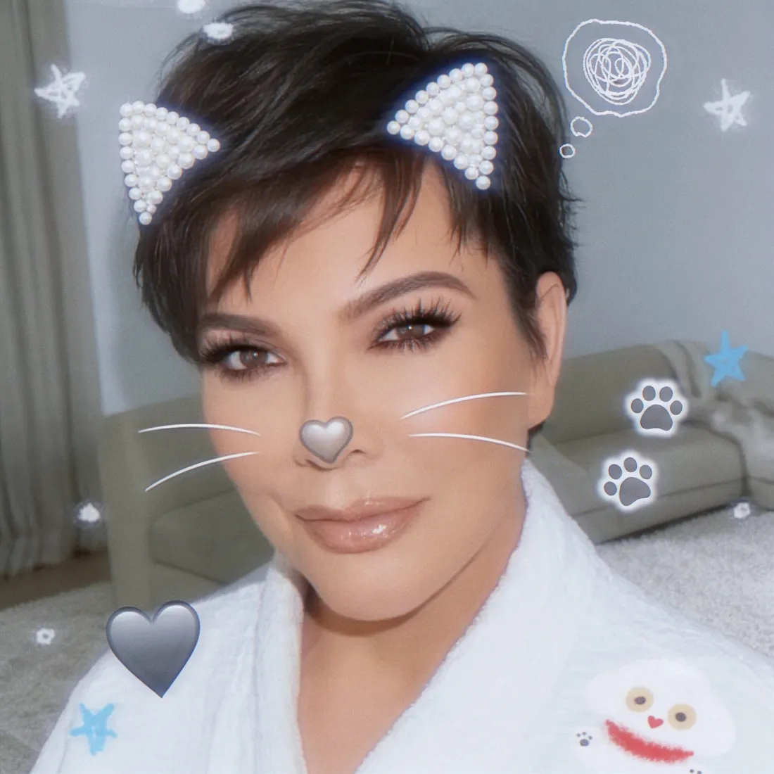 克里斯·詹娜手机壁纸｜趣味滤镜背景图片 - 电子财神「哲风壁纸」