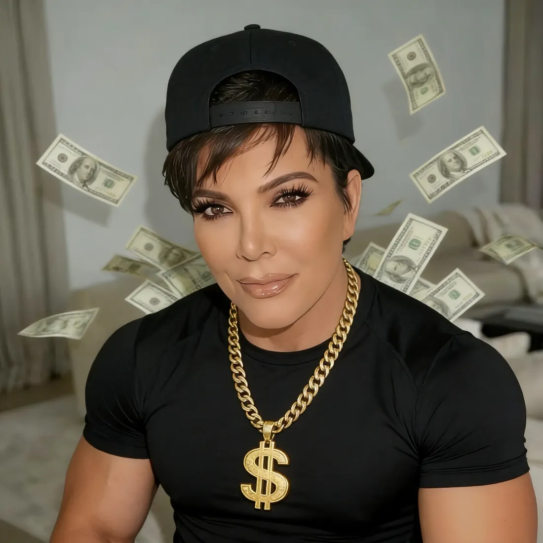 电子财神手机壁纸｜美元背景图片 - 克里斯·詹娜「哲风壁纸」