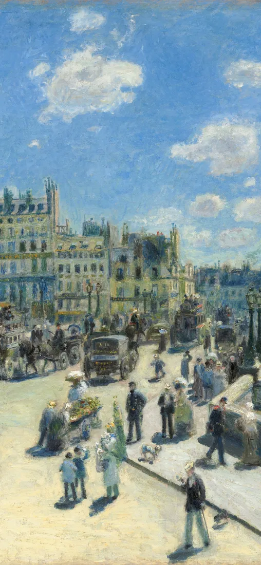 城市街景手机壁纸｜油画风背景图片 - 蓝天「哲风壁纸」