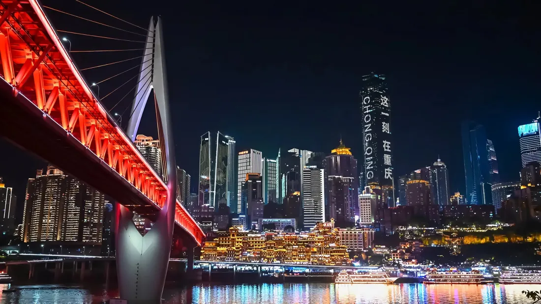 3k重庆洪崖洞夜景壁纸｜城市江景背景图片 - 电脑「哲风壁纸」