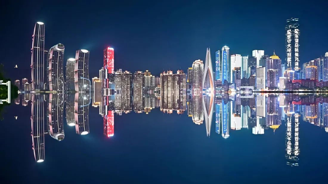 3k城市夜景壁纸｜都市倒影背景图片 - 电脑「哲风壁纸」