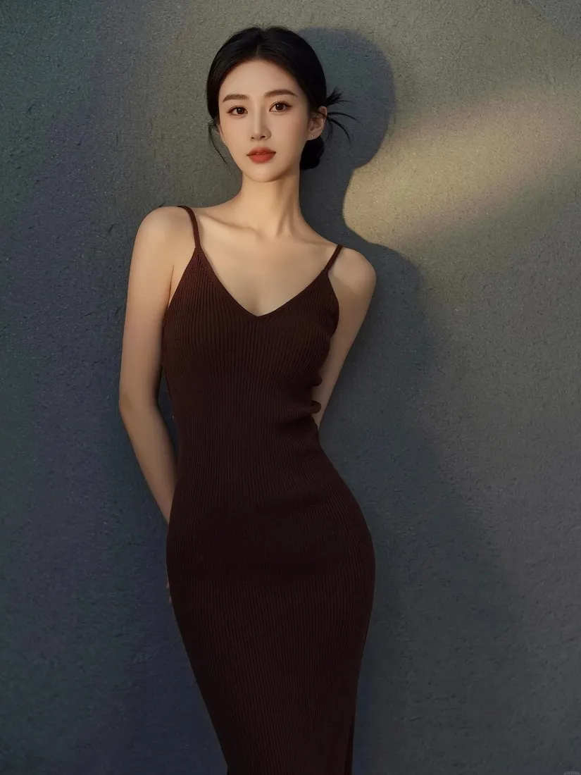 气质美女手机壁纸｜纯色背景图片 - 手机「哲风壁纸」