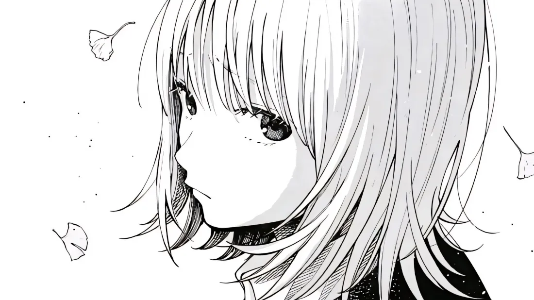 3k二次元少女壁纸｜线稿背景图片 - 银杏落叶「哲风壁纸」