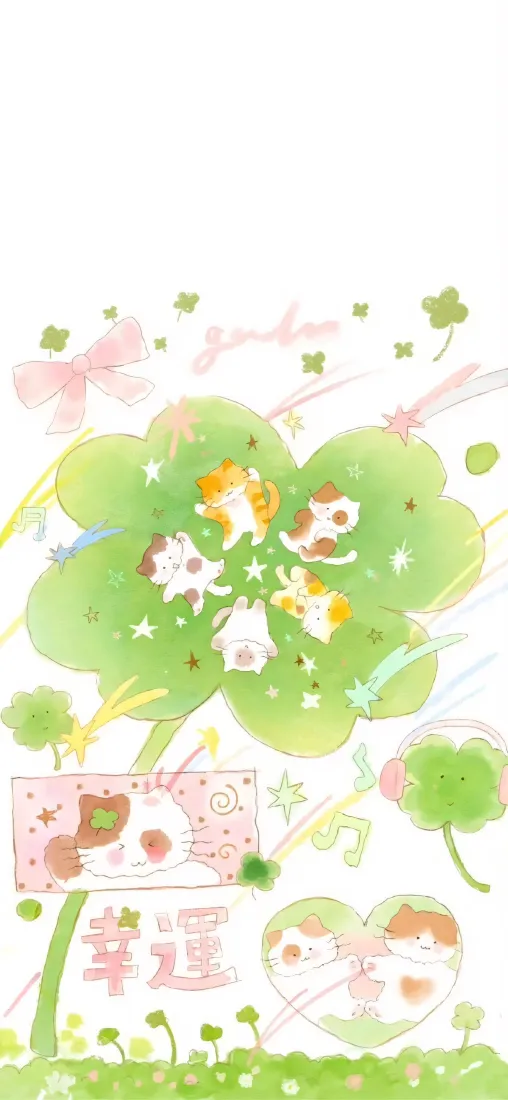 四叶草手机壁纸｜可爱背景图片 - 萌系治愈「哲风壁纸」