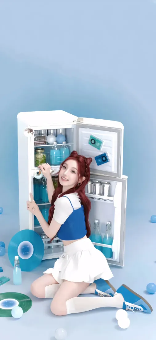 宋雨琦手机壁纸｜猫耳朵背景图片 - 清新元气女孩「哲风壁纸」