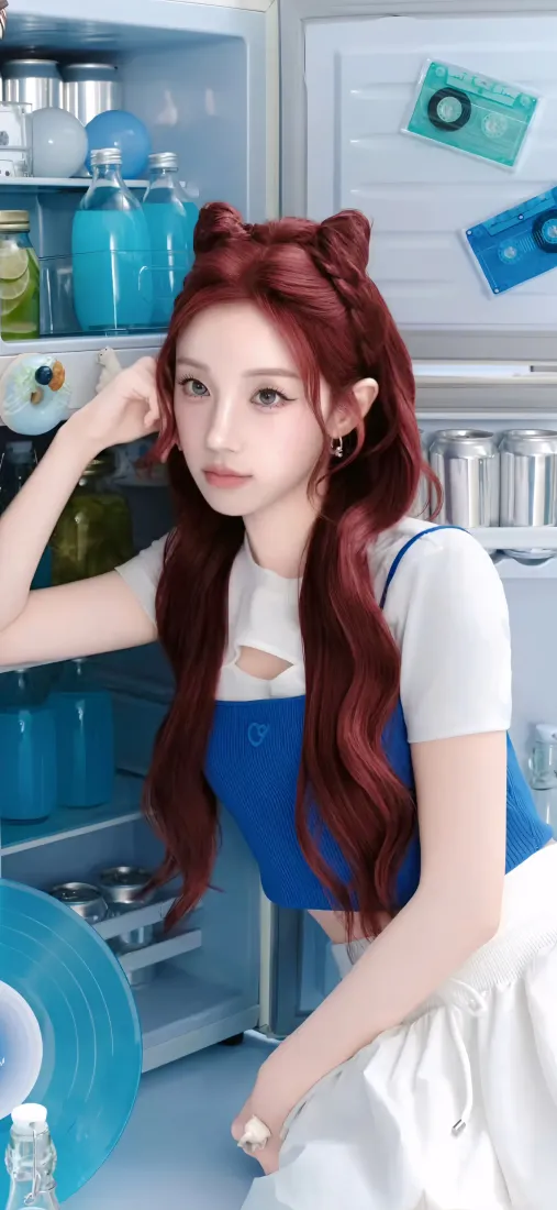 宋雨琦手机壁纸｜猫耳朵背景图片 - 红发精灵少女「哲风壁纸」