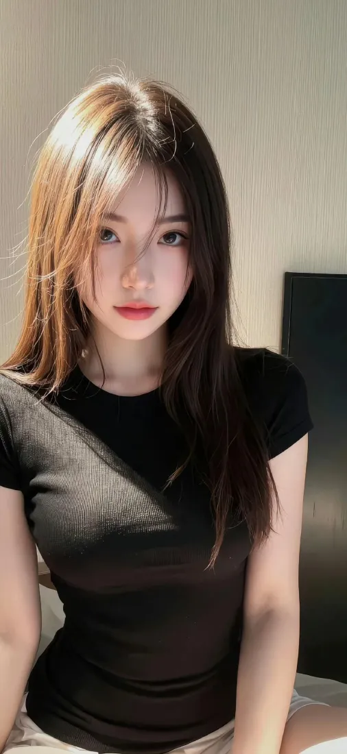 长发美女手机壁纸｜简约室内背景图片 - 手机「哲风壁纸」