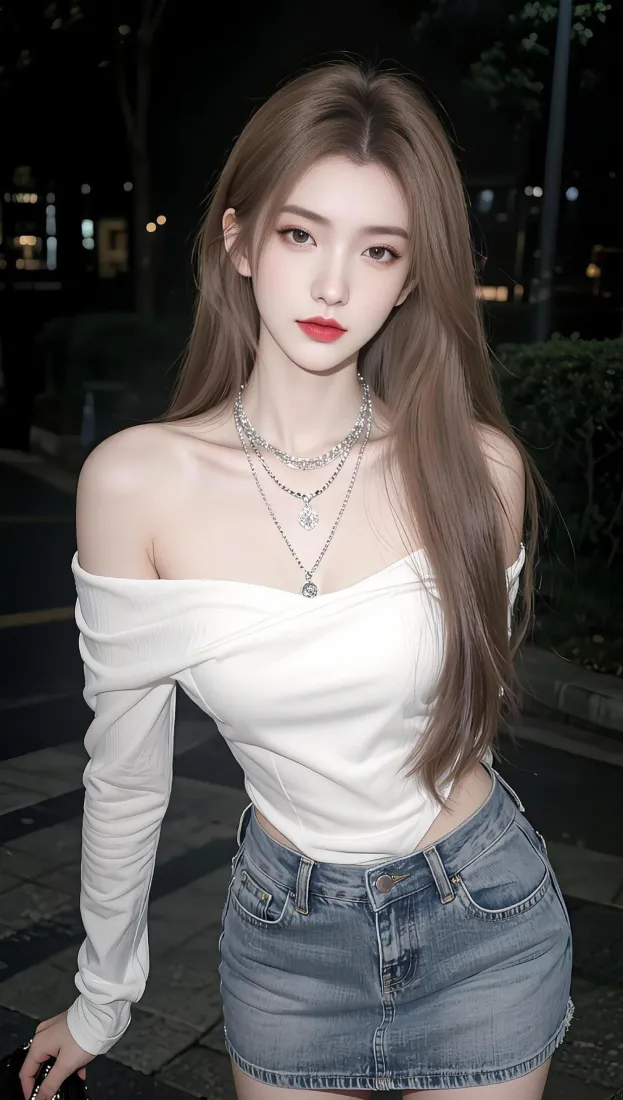 纯欲美女手机壁纸｜夜景街头背景图片 - 气质御姐「哲风壁纸」