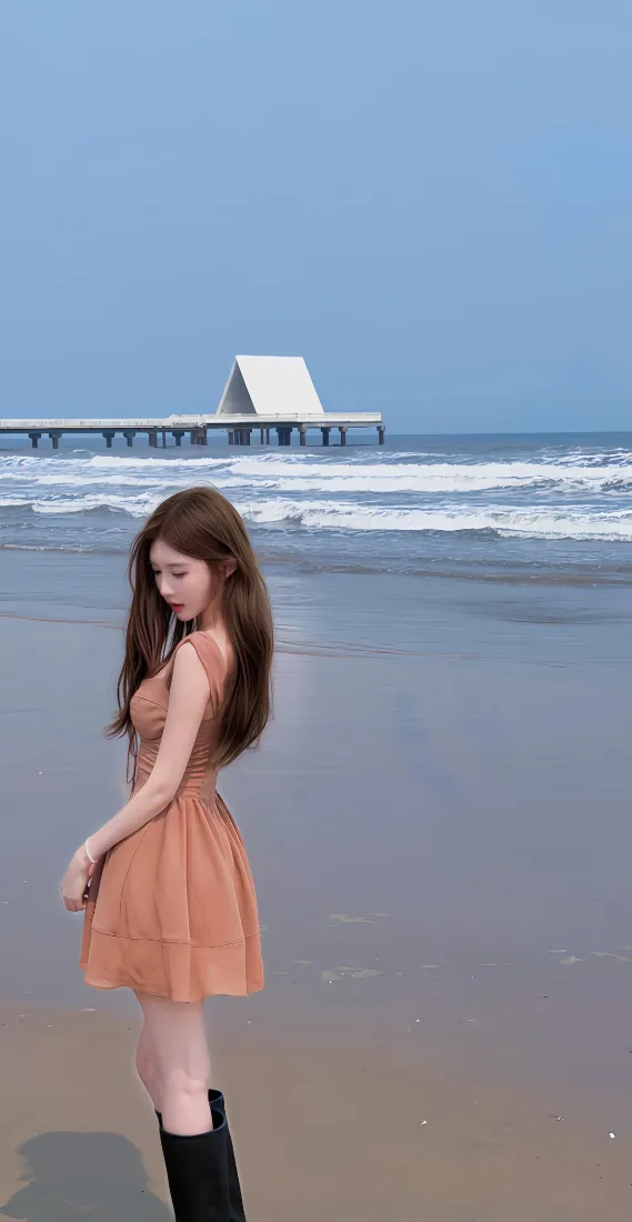 美女手机壁纸｜海边背景图片 - 夏日休闲「哲风壁纸」