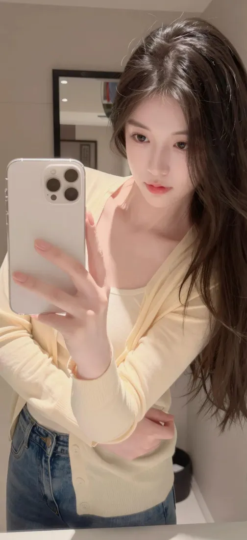 清纯美女手机壁纸｜手机背景图片 - 对镜自拍「哲风壁纸」