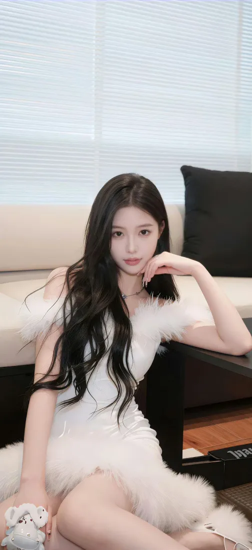 清纯美女手机壁纸｜室内沙发背景图片 - 清新简约「哲风壁纸」