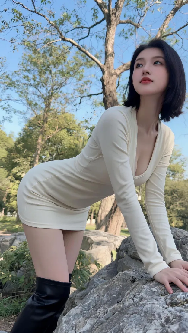 气质短发美女手机壁纸｜户外背景图片 - 清新日常「哲风壁纸」