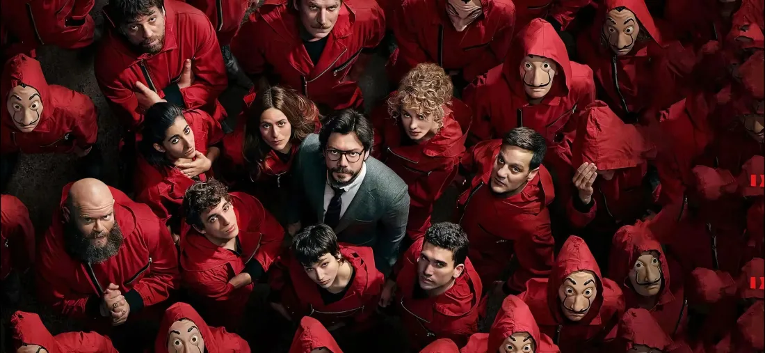 5k纸钞屋壁纸｜西班牙神剧背景图片 - 全员群像「哲风壁纸」