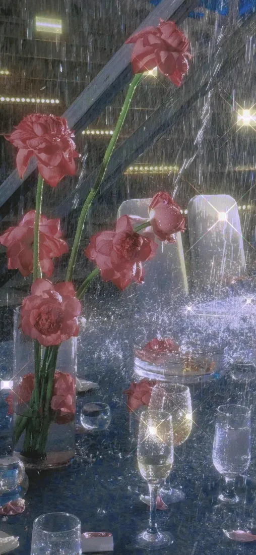 玫瑰手机壁纸｜酒杯背景图片 - 浪漫室内场景「哲风壁纸」