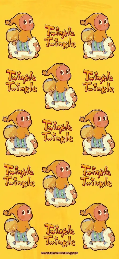 泡泡玛特手机壁纸｜星星人背景图片 - 可爱平铺「哲风壁纸」