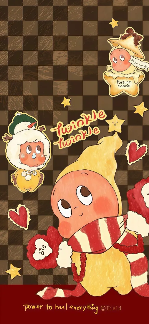 泡泡玛特手机壁纸｜星星人背景图片 - 暖萌手绘「哲风壁纸」