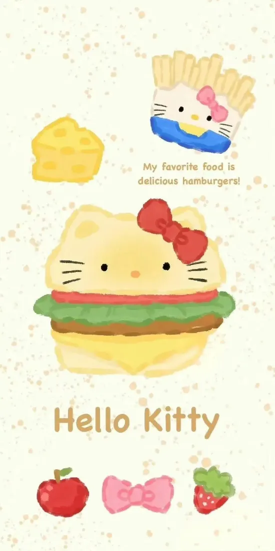 Hello Kitty手机壁纸｜可爱美食背景图片 - 凯蒂猫「哲风壁纸」