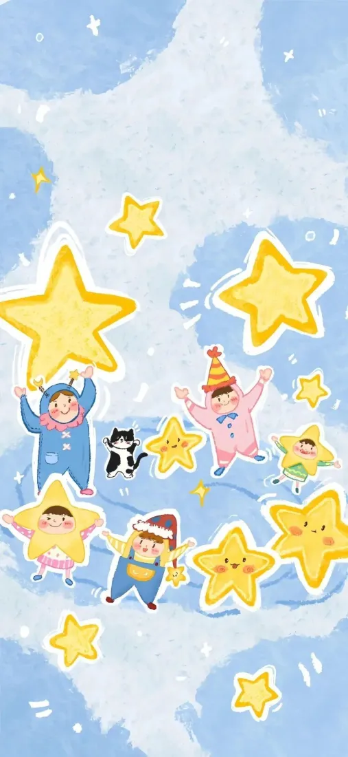 卡通手机壁纸｜星星背景图片 - 童趣可爱「哲风壁纸」