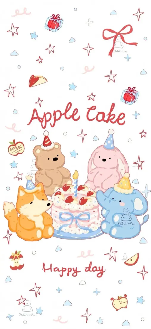 卡通生日手机壁纸｜可爱背景图片 - 小动物庆生「哲风壁纸」