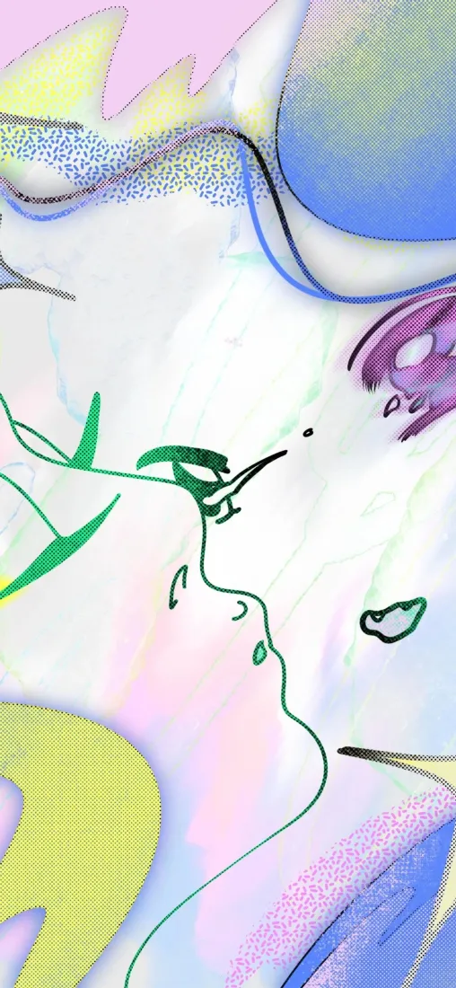 抽象线条画手机壁纸｜卡通背景图片 - 创意艺术「哲风壁纸」