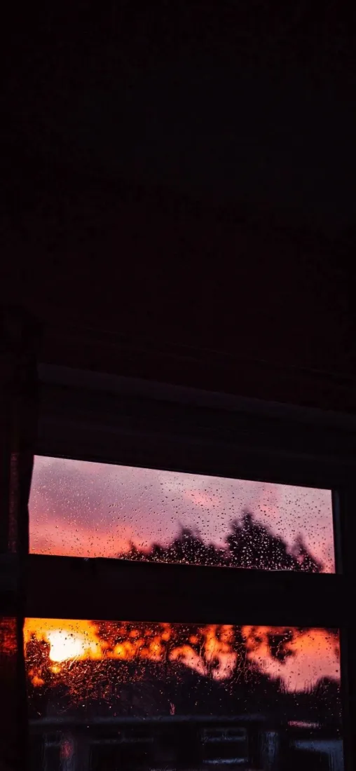 黄昏手机壁纸｜窗外背景图片 - 火烧云晚霞「哲风壁纸」