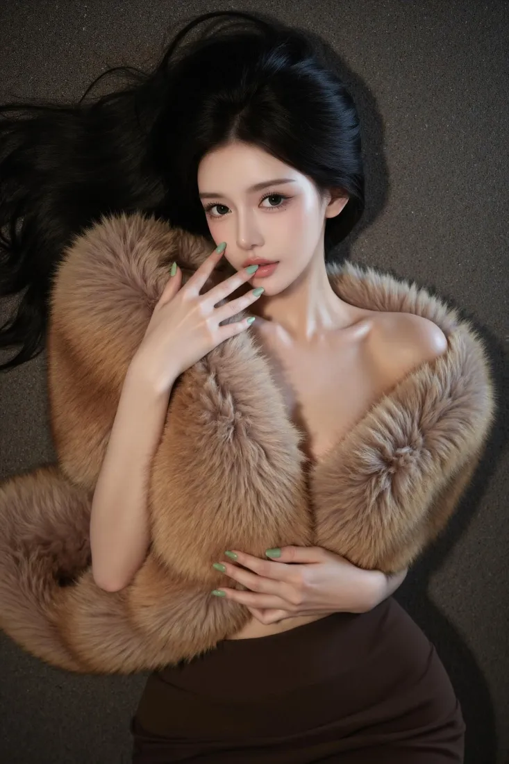 御姐手机壁纸｜气质背景图片 - 棕调皮草「哲风壁纸」