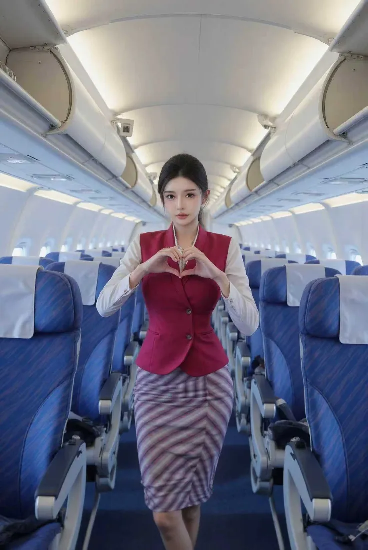 空姐手机壁纸｜飞机客舱背景图片 - 手机「哲风壁纸」