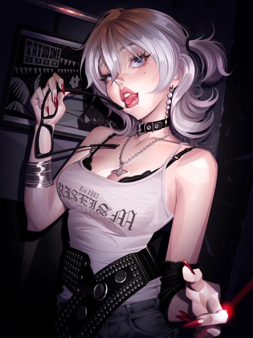 江之岛盾子手机壁纸｜二次元背景图片 - 酷飒银发美少女「哲风壁纸」