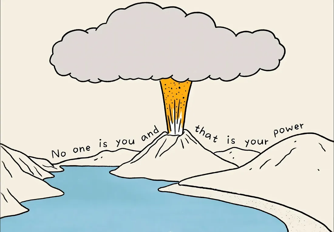 2k卡通火山壁纸｜自然背景图片 - 简约手绘火山喷发「哲风壁纸」