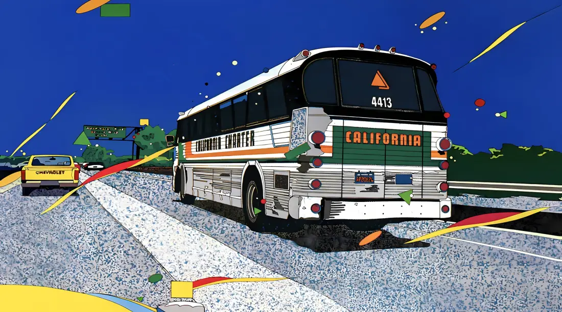 2k加州卡通班车壁纸｜公路背景图片 - 次元世界「哲风壁纸」