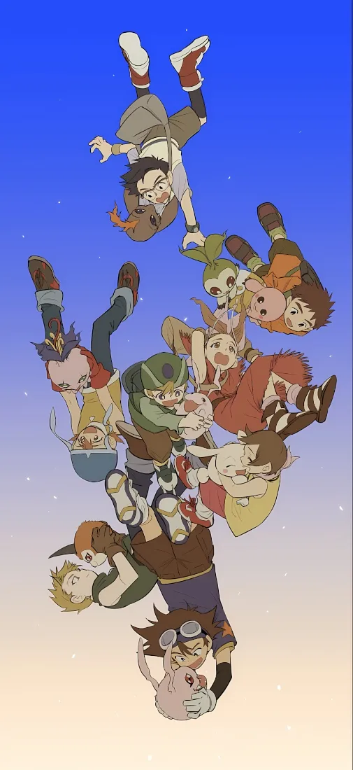 动漫群像手机壁纸｜从天而下背景图片 - 动漫场景「哲风壁纸」