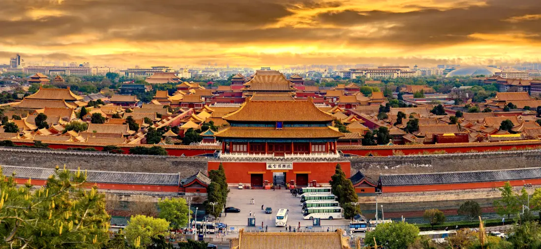 7k故宫壁纸｜北京古迹背景图片 - 黄昏俯瞰盛景「哲风壁纸」