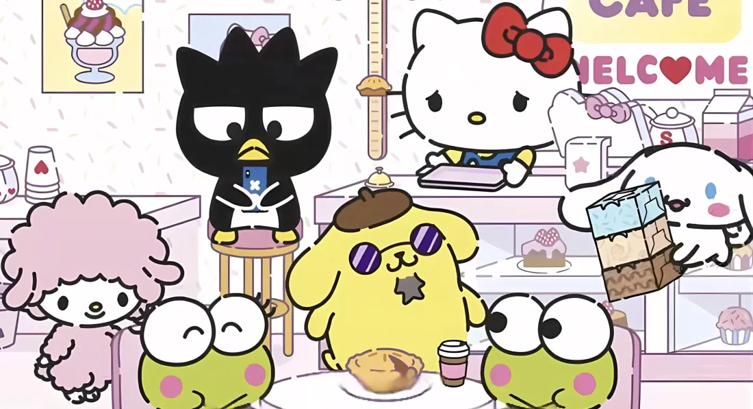 5k三丽鸥壁纸｜卡通背景图片 - 咖啡店聚会「哲风壁纸」