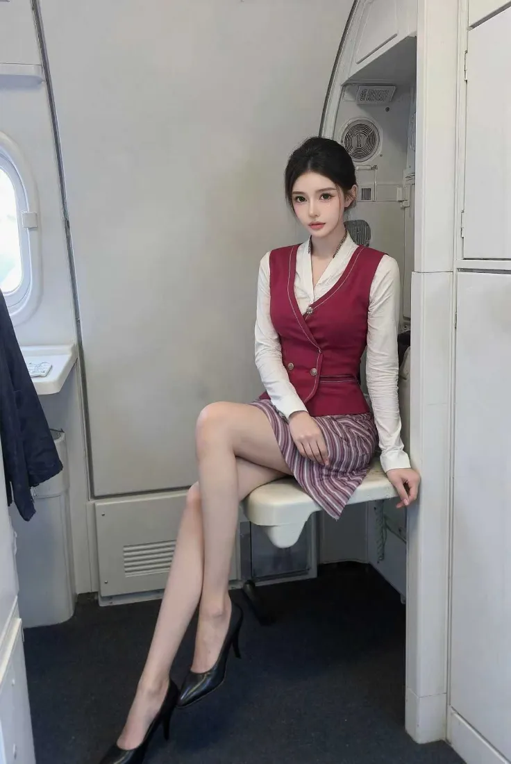 空姐手机壁纸｜飞机客舱背景图片 - 气质美女「哲风壁纸」