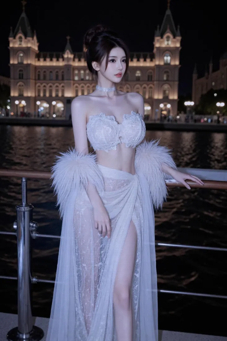御姐美女手机壁纸｜夜景背景图片 - 欧式城堡「哲风壁纸」