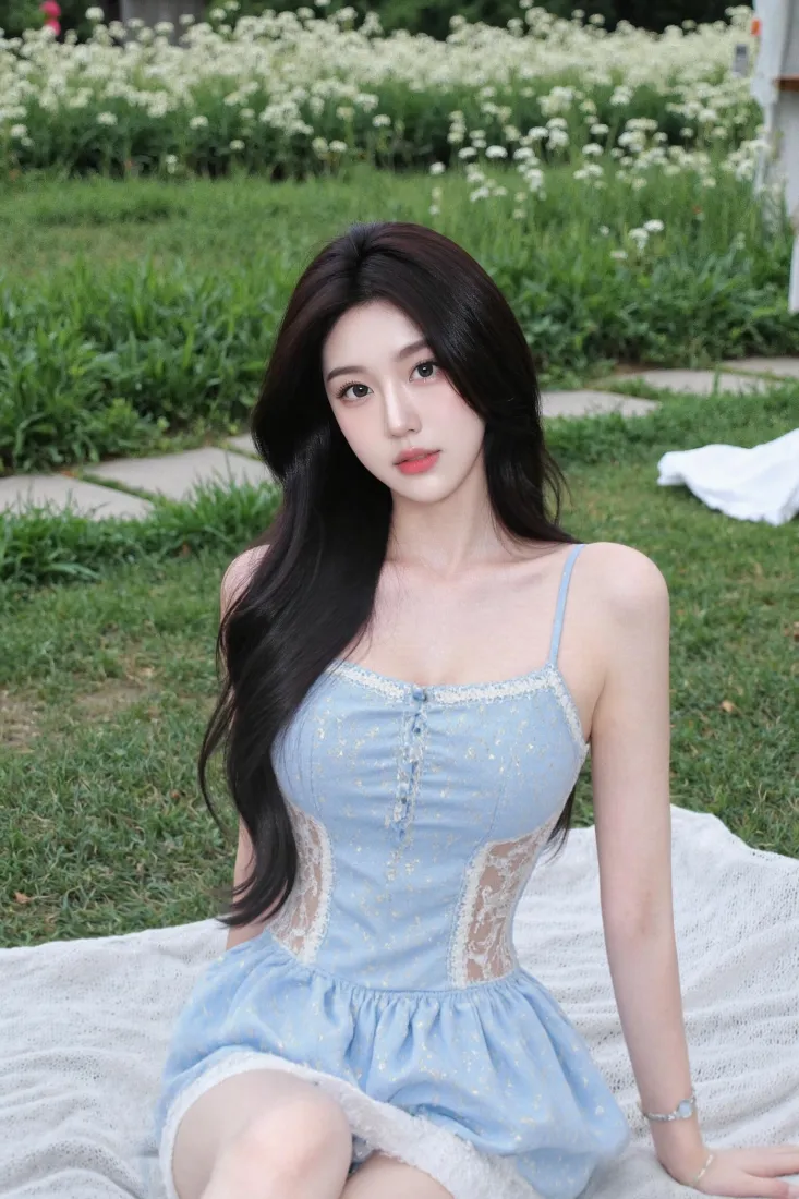 清纯美女手机壁纸｜户外野餐背景图片 - 清新竖屏「哲风壁纸」