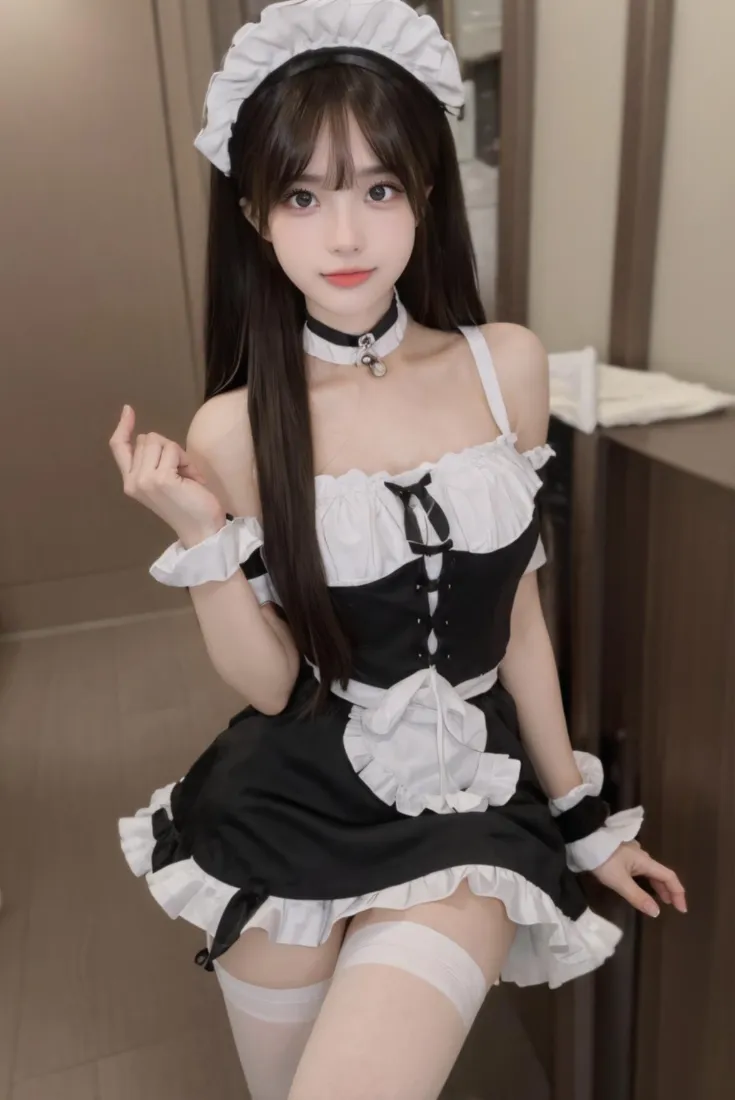 女仆装手机壁纸｜手机背景图片 - 清纯少女「哲风壁纸」