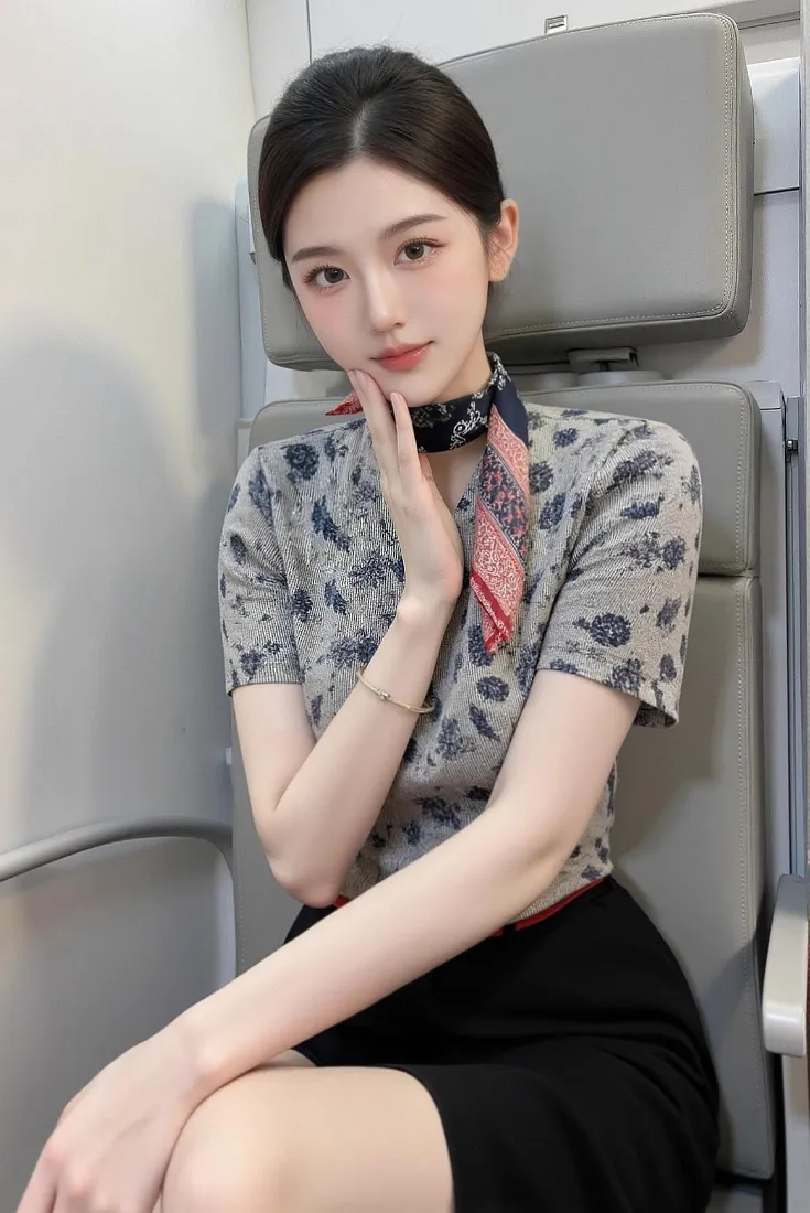 空姐手机壁纸｜客舱背景图片 - 精致人像写真「哲风壁纸」