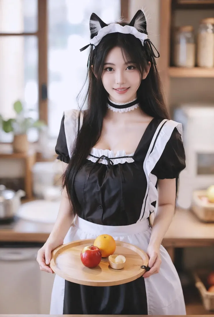 猫耳女仆手机壁纸｜居家背景图片 - 甜美少女「哲风壁纸」