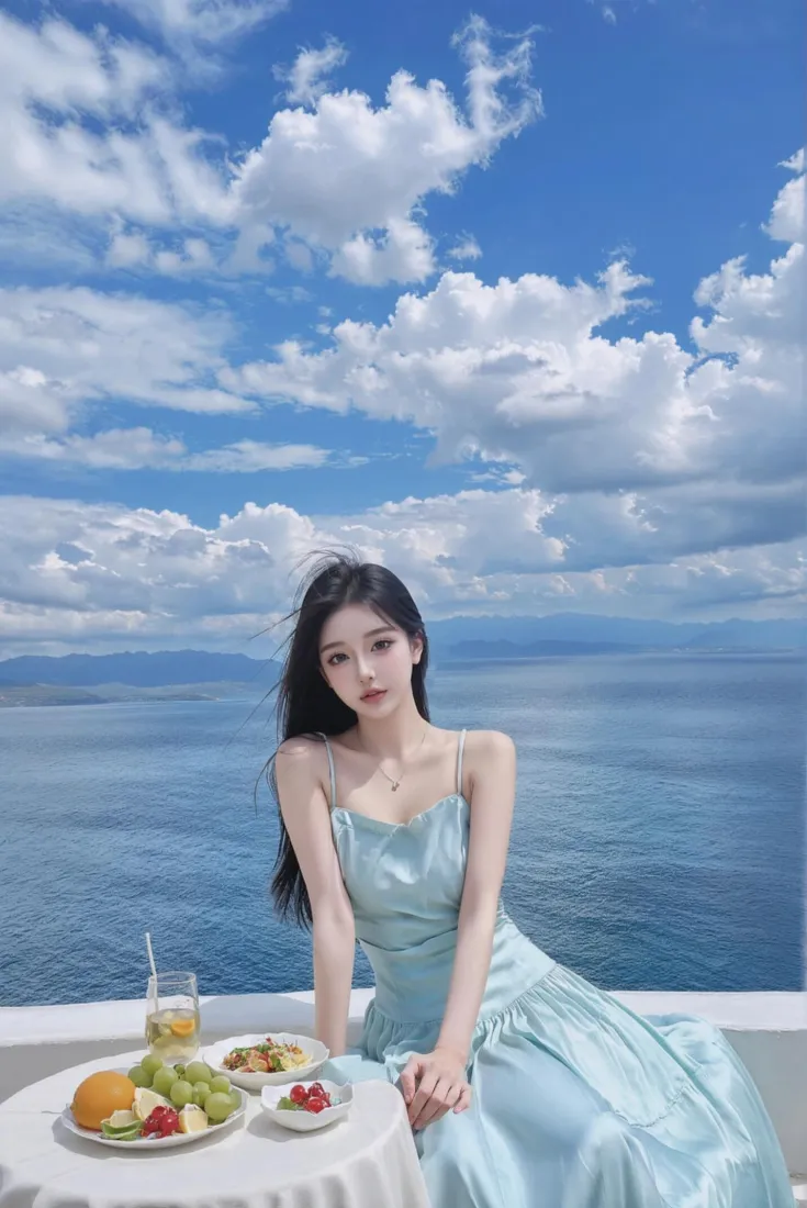 清纯美女手机壁纸｜海边背景图片 - 休闲度假「哲风壁纸」