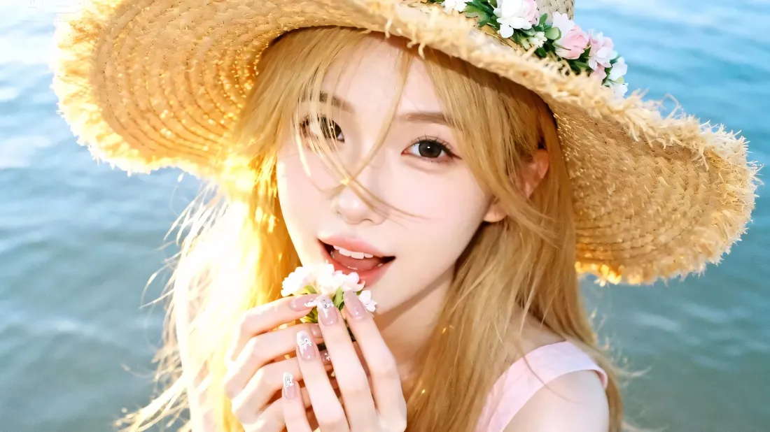 2k草帽美女壁纸｜海边背景图片 - 夏日清新「哲风壁纸」