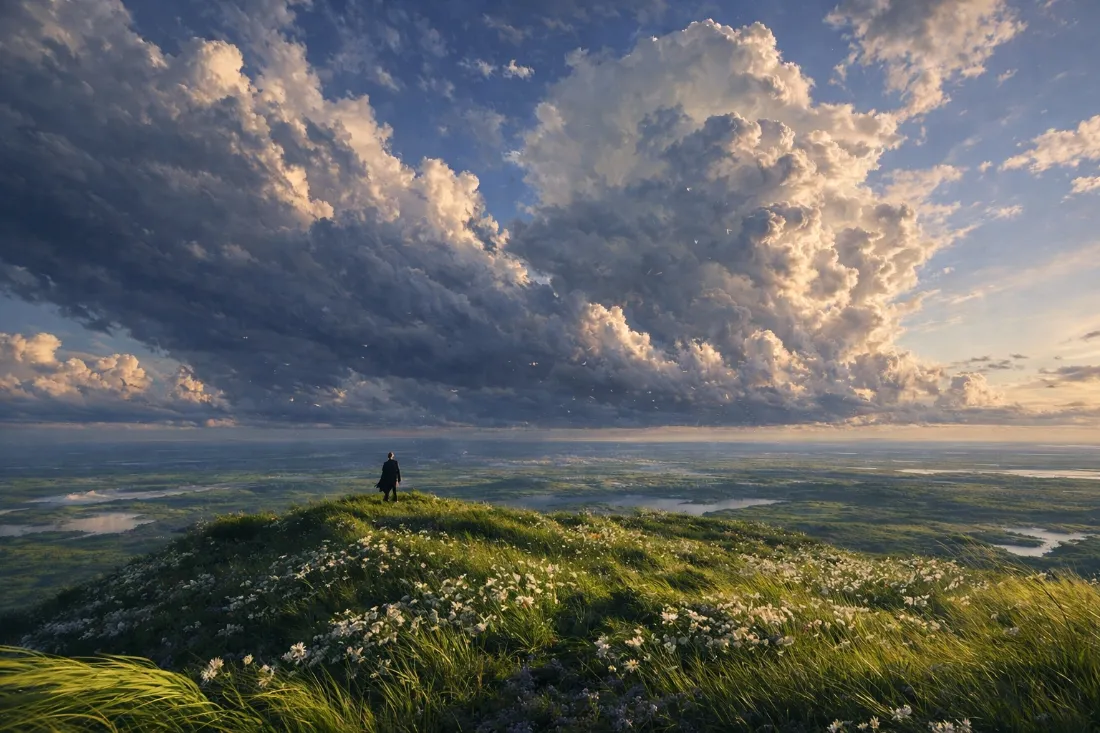 2k山顶独行壁纸｜自然风景背景图片 - 孤独寂静「哲风壁纸」