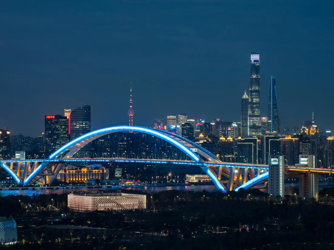 3k上海夜景壁纸｜城市背景图片 - 卢浦大桥「哲风壁纸」