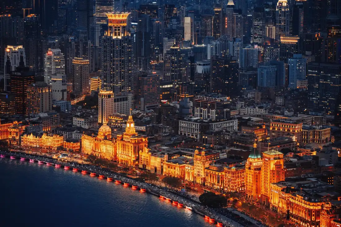 3k上海外滩壁纸｜城市夜景背景图片 - 黄浦江俯瞰「哲风壁纸」