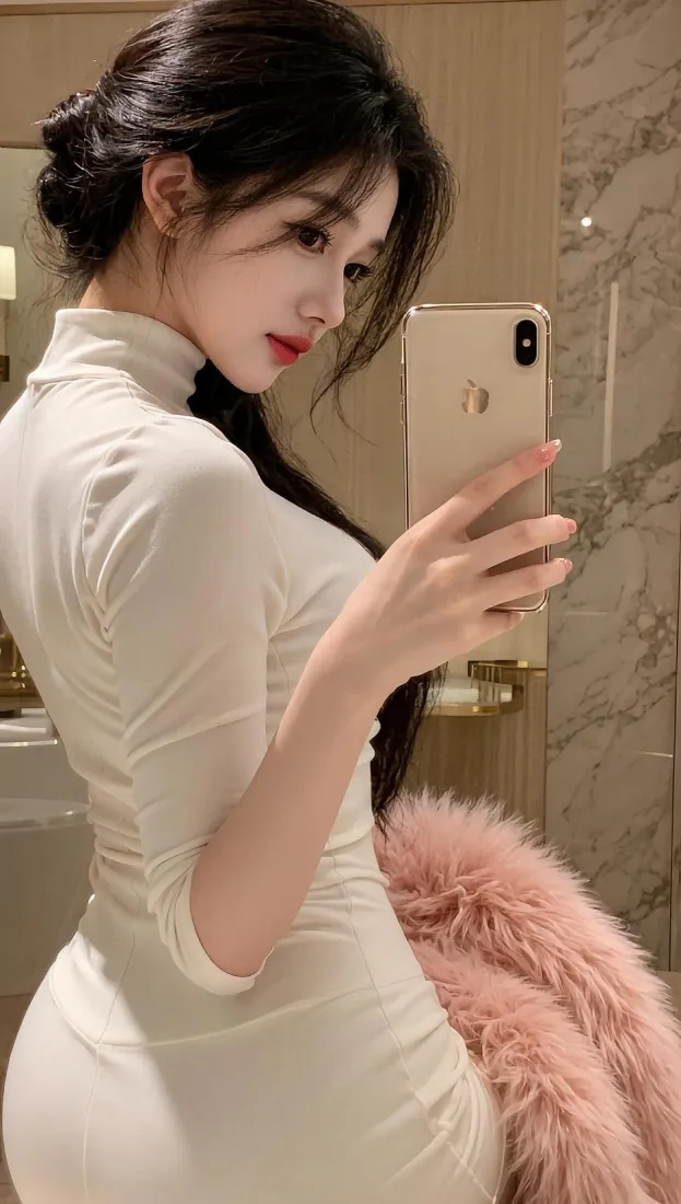 纯欲御姐手机壁纸｜对镜自拍背景图片 - 气质美女「哲风壁纸」