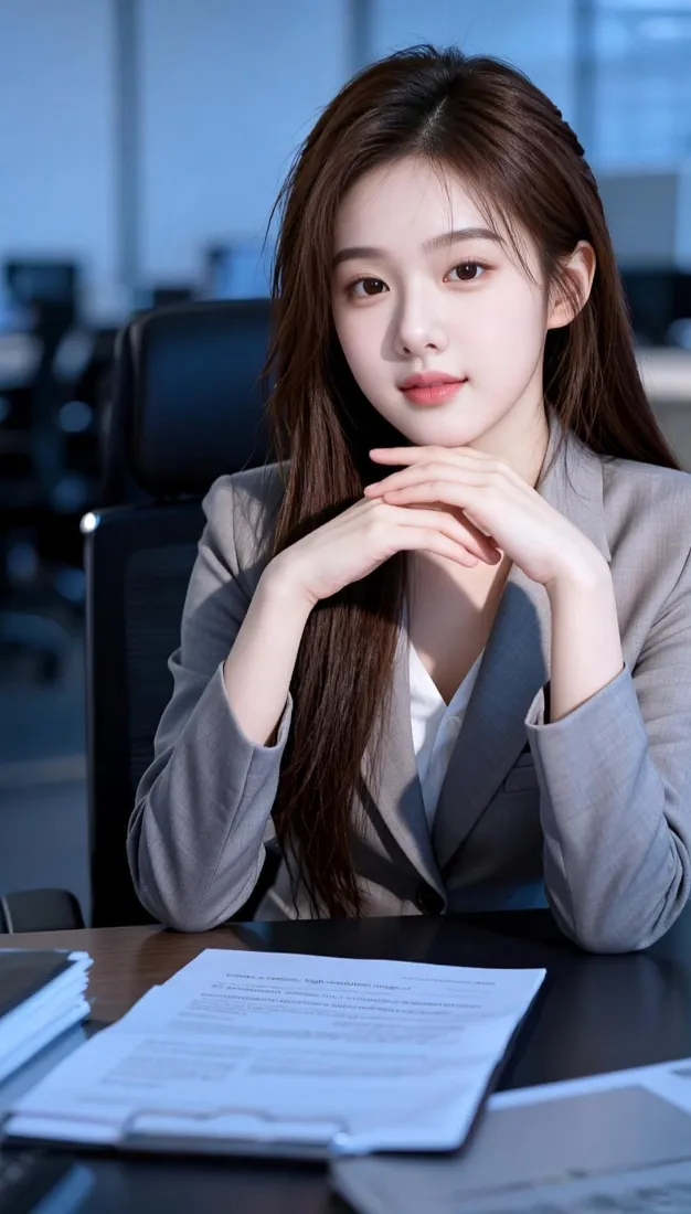 干练职场美女手机壁纸｜手机背景图片 - 办公室场景「哲风壁纸」